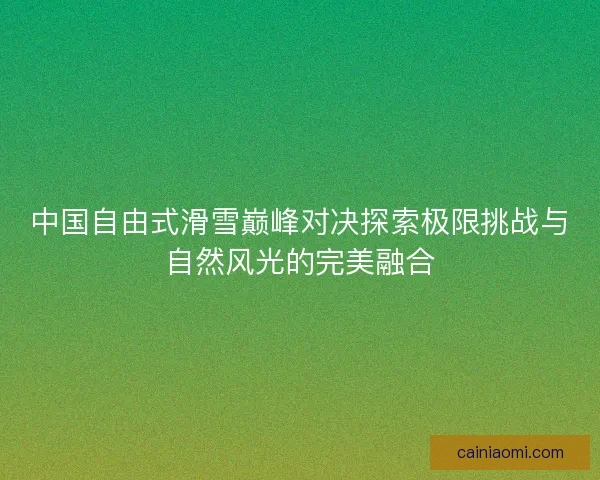 中国自由式滑雪巅峰对决探索极限挑战与自然风光的完美融合 中国自由式滑雪巅峰对决探索极限挑战与自然风光的完美融合